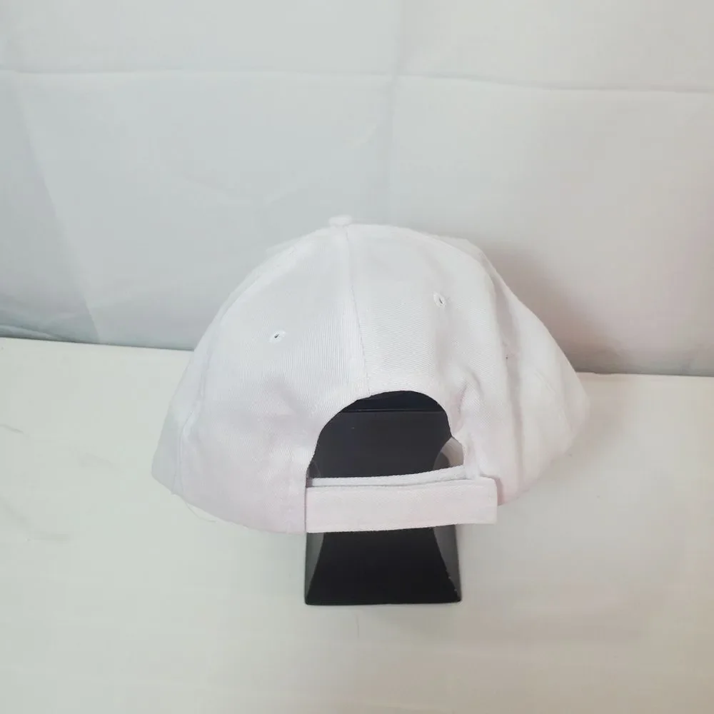 Safe Sun Hat Cap Strapback‎ White One Size Cotton Embroidered Beach Nissin Logo